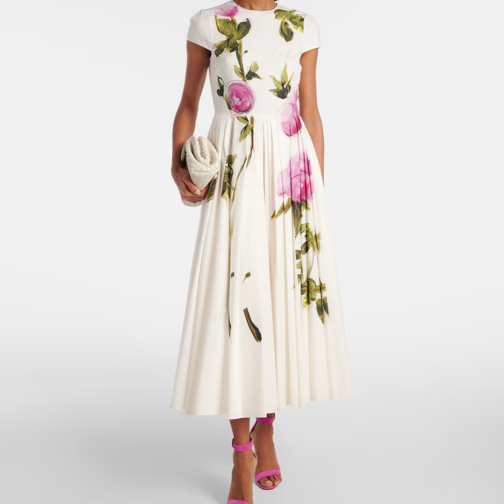 $3,000  LOOK LIKE OSCAR DE LA RENTA - NO DESIGNER LABLE MIDI DRESS US L